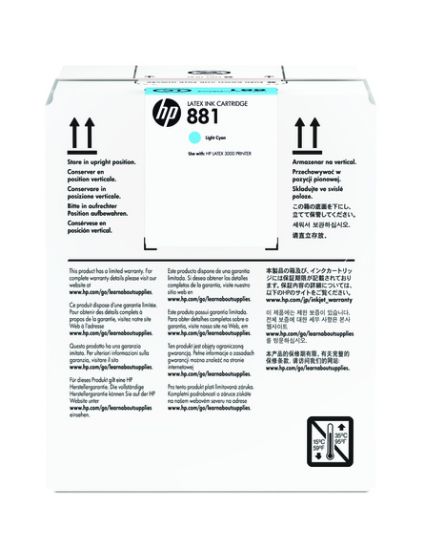 Picture of HP 881 5-liter Light Cyan Latex Ink Cartridge for HP Latex 1500, 3200 - CR335A