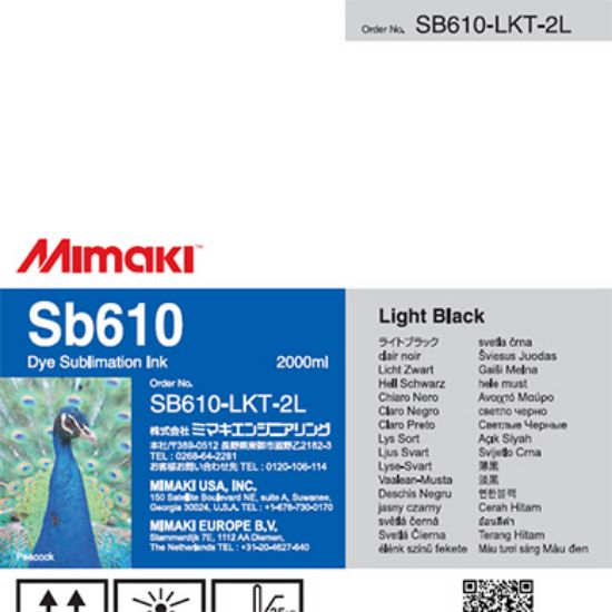 Picture of Sb610 2 Liter Dye sublimation ink pack Light Black T