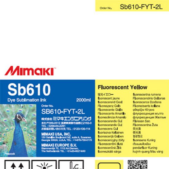 Picture of Sb610 2 Liter Dye sublimation ink pack Fluorescent Yellow T