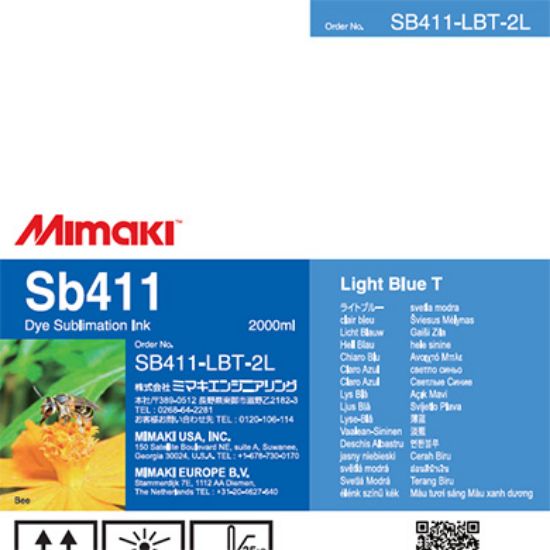 Picture of Sb411 2 Liter Dye sublimation ink pack Light Blue T